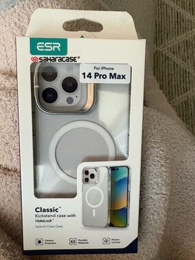 ESR Classic Kickstand HaloLock Case for iPhone 14 Pro Max - White/Clear